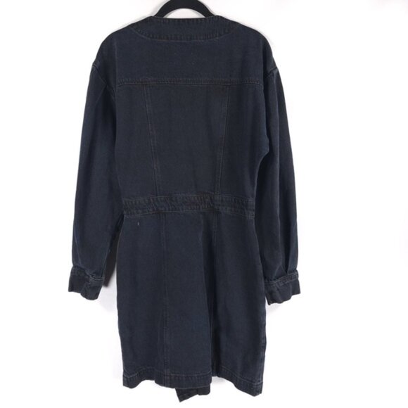 Etica Anthropologie The Mira‎ Denim Wrap Mini Dress Volume Sleeves Size SMALL - Picture 2 of 16